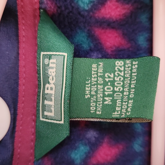 NWOT L.L. Bean Girls 10-12 Fleece Zip Up Sweater - Picture 2 of 6